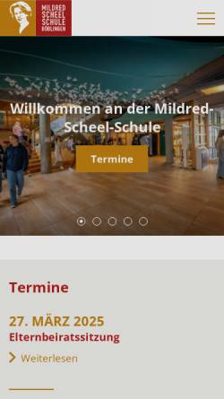 Vorschau der mobilen Webseite www.mildred-scheel-schule.info, Mildred-Scheel-Schule Böblingen