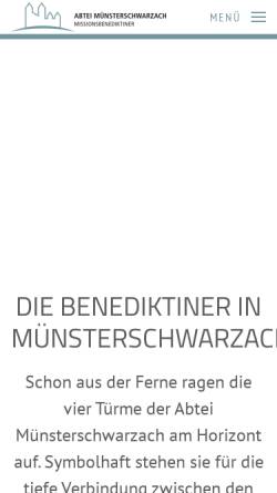 Vorschau der mobilen Webseite www.abtei-muensterschwarzach.de, Abtei Münsterschwarzach