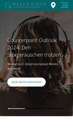 Vorschau der mobilen Webseite www.merckfinck.de, Merck Finck & Co.