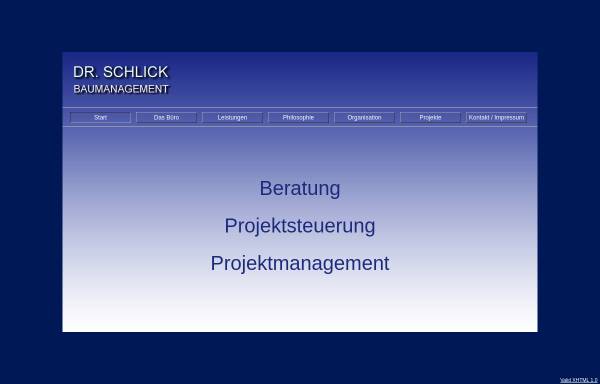 Vorschau von www.dr-schlick.de, Dr. Schlick Baumanagement