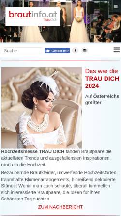 Vorschau der mobilen Webseite www.brautinfo.at, Der erste Wiener Hochzeitsführer