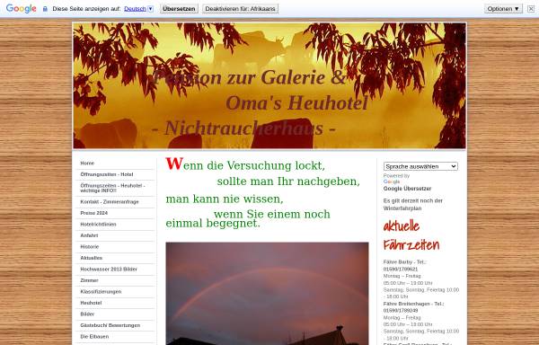 Vorschau von www.pension-galerie.de, Pension Zur Galerie