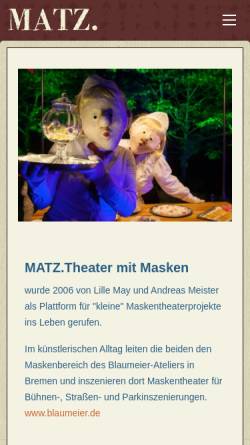 Vorschau der mobilen Webseite www.matz-masken.de, Lille May und Andreas Meister