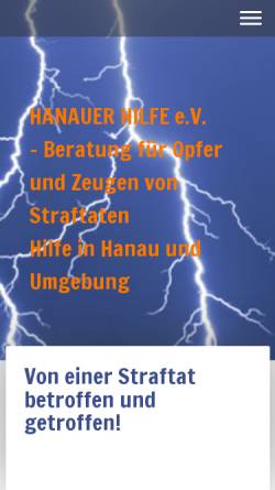 Vorschau der mobilen Webseite www.hanauer-hilfe.de, Hanauer Hilfe e.V.