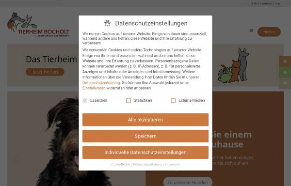 Vorschau von www.tierheimbocholt.de, Tierschutzverein Bocholt - Borken und Umgebung e.V.,