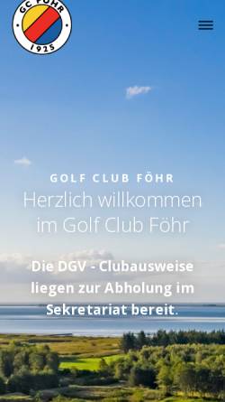 Vorschau der mobilen Webseite www.golfclubfoehr.de, Golf Club Föhr