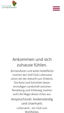 Vorschau der mobilen Webseite www.lohersand.de, Golf Club Lohersand