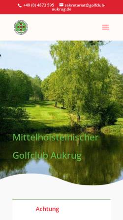 Vorschau der mobilen Webseite www.golfclub-aukrug.de, Golfclub Aukrug
