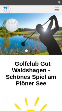 Vorschau der mobilen Webseite www.gut-waldshagen.de, Golfclub Gut Waldshagen