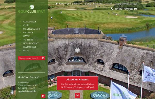 Vorschau von www.golfclubsylt.de, Golf-Club Sylt