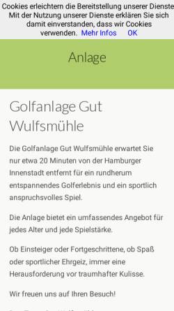 Vorschau der mobilen Webseite www.golfanlage-wulfsmuehle.de, GSC Gut Wulfsmühle