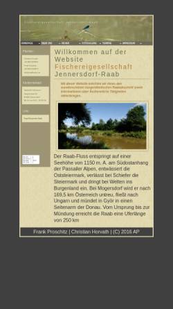 Vorschau der mobilen Webseite raabfischen.at, Fischereigesellschaft Jennersdorf-Raab
