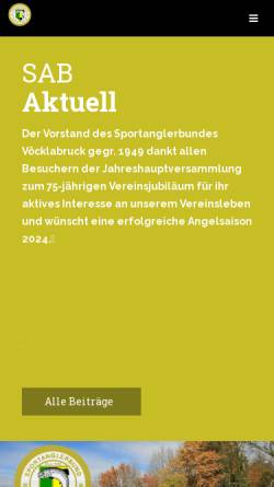 Vorschau der mobilen Webseite www.sab.at, Sportanglerbund Vöcklabruck