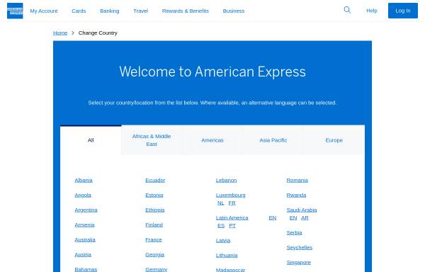 Vorschau von www.americanexpress.com, American Express International, Inc.