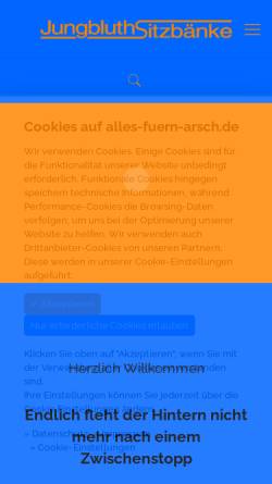 Vorschau der mobilen Webseite www.alles-fuern-arsch.de, Jungbluth-Sitzbänke