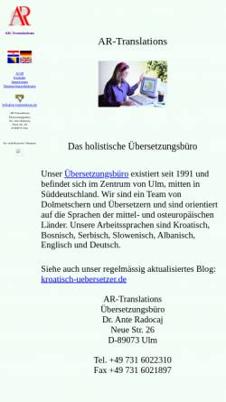 Vorschau der mobilen Webseite www.radocaj.de, AR-Translations, Inh. Dipl.-Phys. Ante Radocaj