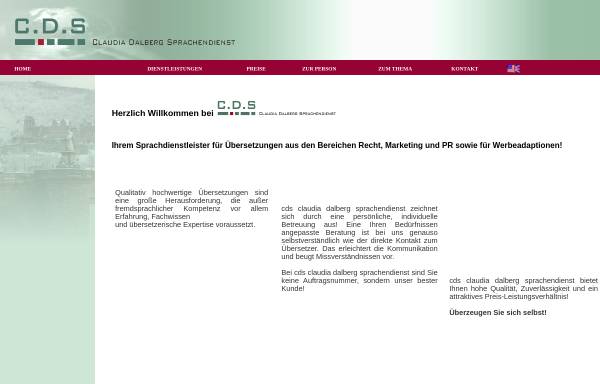 Vorschau von www.cdsprachendienst.de, CDS Claudia Dalberg Sprachendienst