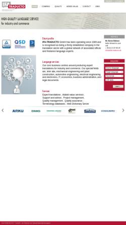Vorschau der mobilen Webseite www.ifa-traducto.de, IFA-Traducto Sprachdienstleistungen und Werbung