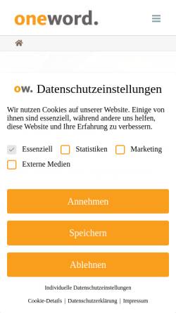 Vorschau der mobilen Webseite www.oneword.de, oneword GmbH