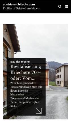 Vorschau der mobilen Webseite www.austria-architects.com, austria-architects.com