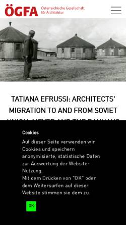 Vorschau der mobilen Webseite oegfa.at, Österreichische Gesellschaft für Architektur (ÖGFA)