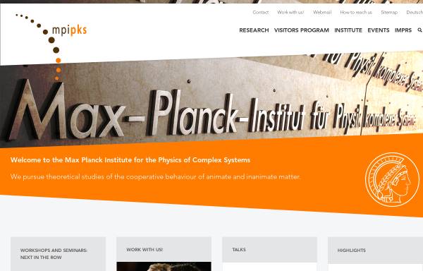 Vorschau von www.mpipks-dresden.mpg.de, Max-Planck-Institut für Physik komplexer Systeme