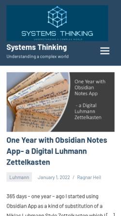 Vorschau der mobilen Webseite systems-thinking.de, Systems thinking: a mindmap