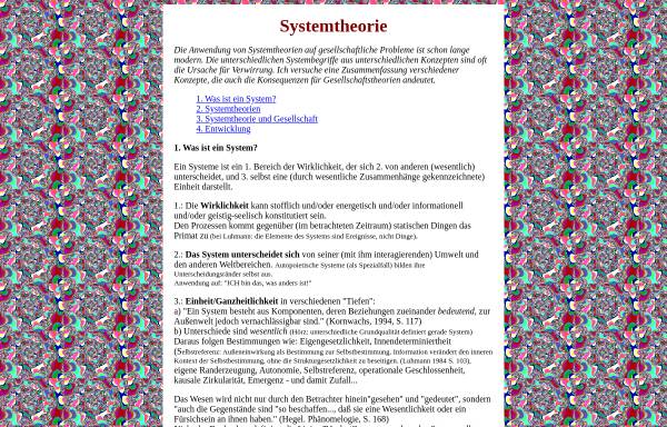 Vorschau von www.thur.de, Systemtheorie in Annettes Philosophenstübchen