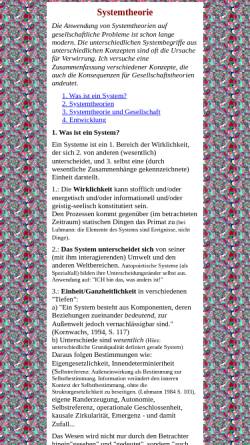 Vorschau der mobilen Webseite www.thur.de, Systemtheorie in Annettes Philosophenstübchen