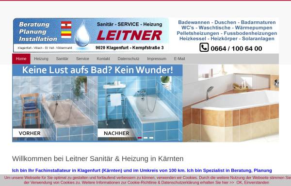 Vorschau von www.leitner-heizungen.com, Kärntner Installateur - Leitner Sanitär und Heizung in Klagenfurt