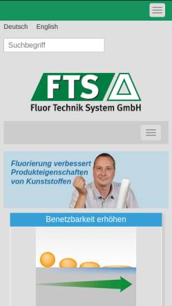 Vorschau der mobilen Webseite fts-de.com, Fluor Technik System GmbH