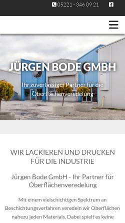 Vorschau der mobilen Webseite www.j-bode.de, Jürgen Bode GmbH