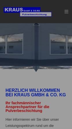 Vorschau der mobilen Webseite www.kraus-pulverbeschichtung.de, Kraus GmbH & Co. KG