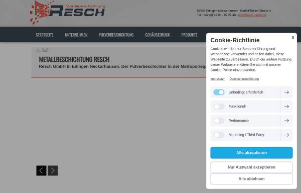 Vorschau von www.resch-gmbh.com, Metallbeschichtung Resch GmbH