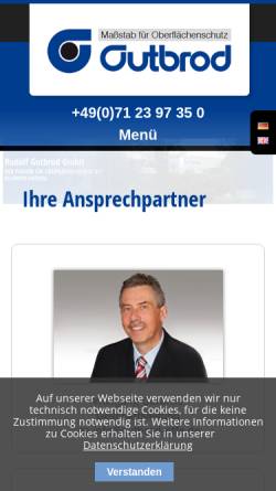 Vorschau der mobilen Webseite www.gutbrod-ptfe.de, Rudolf Gutbrod GmbH