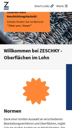 Vorschau der mobilen Webseite www.zeschky.de, Zeschky GmbH & Co. KG