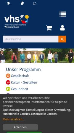 Vorschau der mobilen Webseite www.kvhs-weimarerland.de, Kreisvolkshochschule Weimarer Land