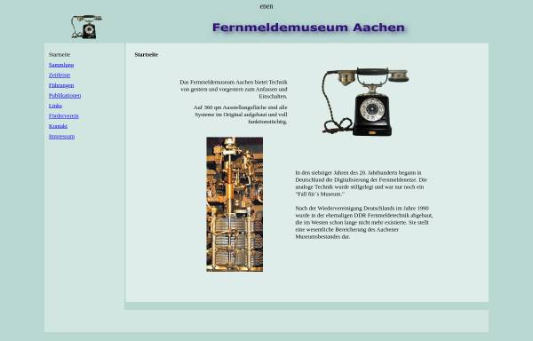Vorschau von www.fernmeldemuseum.de, Fernmeldemuseum Aachen
