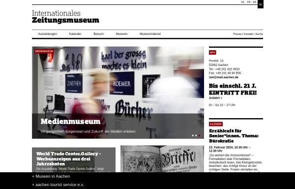 Vorschau von www.izm.de, Internationales Zeitungsmuseum
