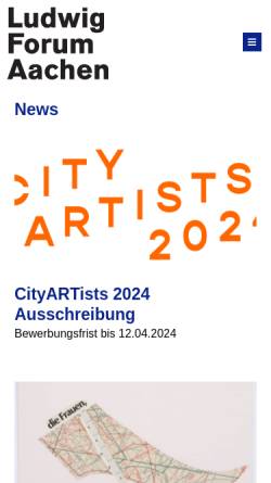 Vorschau der mobilen Webseite ludwigforum.de, Ludwig Forum für Internationale Kunst