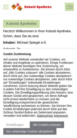 Vorschau der mobilen Webseite www.kobold-apotheke.de, Kobold Apotheke - Dr. rer. nat. Jens Prantz e.K.