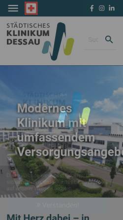Vorschau der mobilen Webseite www.klinikum-dessau.de, Tumorzentrum Anhalt am Klinikum Dessau