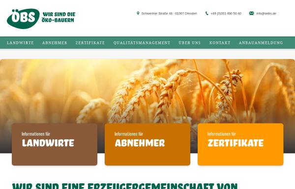 Vorschau von www.oebs.de, ÖBS Öko-Bauernhöfe Sachsen GmbH