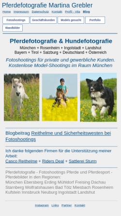 Vorschau der mobilen Webseite www.pferdebilder.info, Pferdefotografie