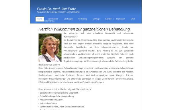 Vorschau von www.ilseprinz.de, Dr. med. Ilse Prinz