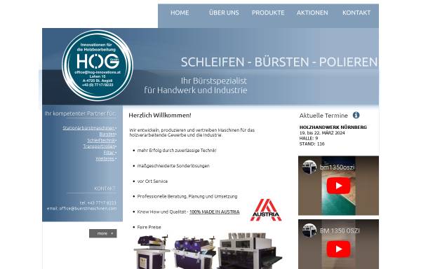 Vorschau von www.hog-innovations.at, HOG Tischlereibedarf GmbH