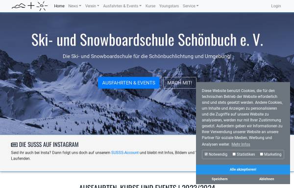 Vorschau von www.susss.de, Ski- und Snowboardschule Schönbuch e.V.