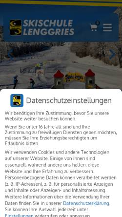 Vorschau der mobilen Webseite www.skischule-lenggries.de, Skischule Lenggries