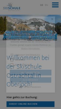 Vorschau der mobilen Webseite www.skischule-ostrachtal.de, Skischule Ostrachtal