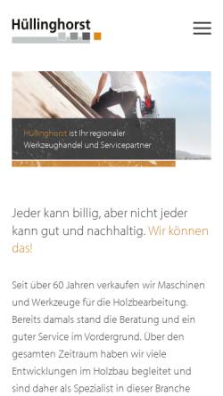 Vorschau der mobilen Webseite www.huellinghorst.de, Hüllinghorst Maschinenhandel GmbH & Co. KG